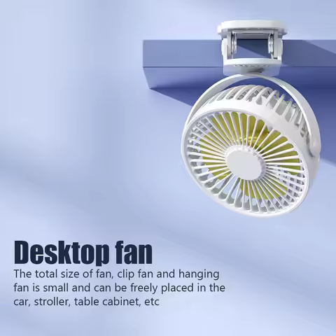 USB Powered Table Fan Clip-on Type Portable Mini Desk Fan 360 Degree Rotation Adjustable Clip-on Fan