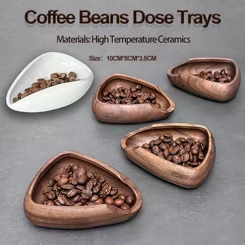 Coffee Beans Dose Trays Espresso Dosing Cup Wooden/High Temperature Ceramics Dosing Vessel Portable 