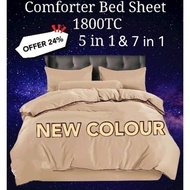 1800TC-5IN1 7IN1 King Queen Deep Pocket Ice Silk Bedsheet Cadar Katil Comforter 360deg 1800高针织全围冰丝床单