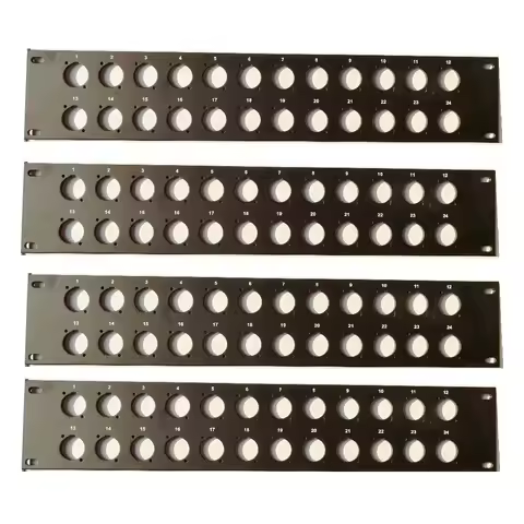 High quality 4pcs/lot Wholesale 24 Port/Way/Hole 2U 19" Rack XLR Patch Panel for Mount D-Type Connec