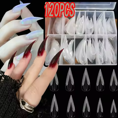 120pcs 3D Eagle Claw/Cat Claw Nail Form For Extension Curved Stiletto Acrylic Powder/Building Gel Na