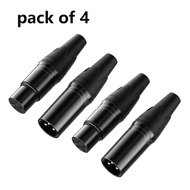 3-pin XLR Connector Pure Copper Gold Plated Male(Female) XLR Plug Balance Connector Microphone Audio