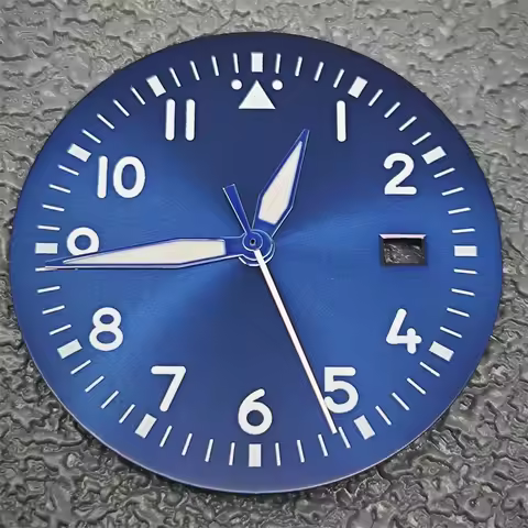 NH35 Pilot's Dial 35.6mm Green Luminous Watch Dial NH35 Hands for Pilot Watch Accessories for Men's 