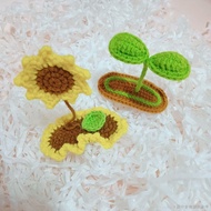 [Wool Knitting Hair Clip] [DIY Handmade] Finished Handmade Crochet Cute Plant Hair Clip Sunflower To