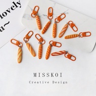 Miss Koii Fun Baguette Bread Keychain - Creative Unique Accessory