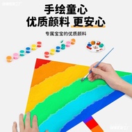 🚓diyBlank Kite Children Homemade Material Bag Cartoon Graffiti Filling Color Bamboo Kindergarten Drawing Kite