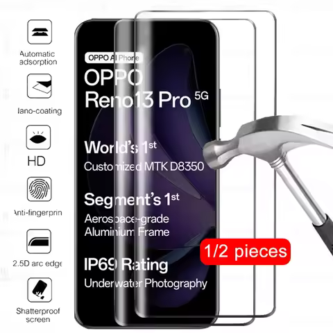1/2Pcs Tempered Glass Curved Cover For Oppo Reno13 Pro Screen Protector Oppo Reno 13 Pro Global Reno