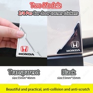 2/4 Pcs Honda Black Transparent Car Door Corner Stickers Anti-collision Anti-scratch for Civic Jazz Fit Spirior Accord Vezel Brio Shuttle Cr-V City Hr-V