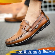 BLZ X JASPER ST4R - SEPATU PANTOFEL COWOK KULIT  - PANTOFEL PRIA PANSUS FORMAL COKELAT HITAM