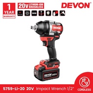 DEVON 5759-Li-20 20V Lithium-Ion Brushless Cordless Impact Wrench 1/2"