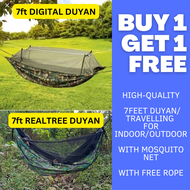 2 Pieces High Quality 7 Feet Duyan/Hammock for Adult (Realtree and Digital Design) with Mosquito Net
