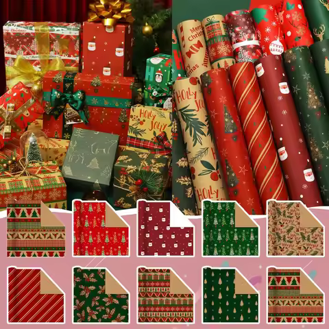 Christmas Wrapping Paper Christmas Elements Collection Single-Sided Wrapping Paper 70cmx50cm Adornos
