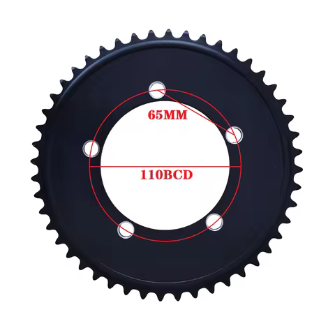 Fixed Gear 110BCD Chainring 1/8" Bicycle Chain Wheel Track Bike Fixie Crown Single Speed BCD 110 44T