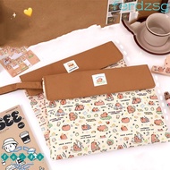 JENNIFERDZSG Capybara Document Bag, Washable Fabric Multifunction Capybara File Bag, Zip File Bag Du