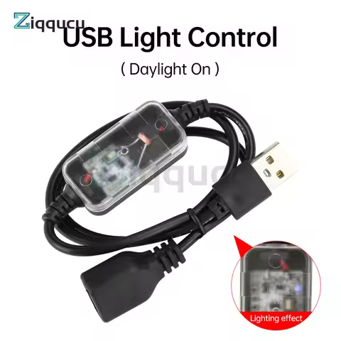DC 3.7V-24V Light Sensor Switch Light Control Sensor Switch USB Cable Day/Night Auto-On Light Sensor