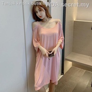 ✥℗⊕Piyama sandal musim panas wanita baju tidur musim panas wanita seksi versi Korea longgar wanita hamil bersaiz besar b