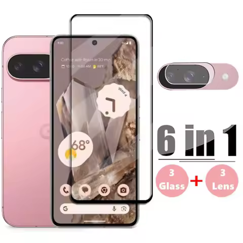 6in1 Glass For Google Pixel 9 Full Cover Tempered Glass For Google Pixel 9 Screen Protector Protecti
