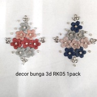Hiasan baju decor bunga 3d RK05 1pack