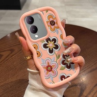Casing For VIVO Y17s Y36i 5G G2 5G Y28 5G Case Casing Flower embroidery needle pattern hp Cesing sof