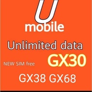 SIMCARD UMOBILE GX30 GX38 GX68 SIMKAD PREPAID POSTPAID UNLIMITED INTERNET DATA CALL TELCO MOBILE PHO