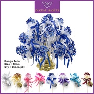 25pcs Exclusive Bunga Telur Dengan Sarung Kerawang | Kenduri Kahwin Nikah Sanding Souvenir | Egg Flo