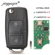 jingyuqin 2BTN Flip Remote Car Key Fob For VW Bora Golf Polo Passat Touran Seat Skoda 434MHz ID48 Ch