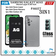 3IN1 Tempered Glass Package Samsung Galaxy A04 A04Core A04e A04s Anti-Scratch Full Cover Glass