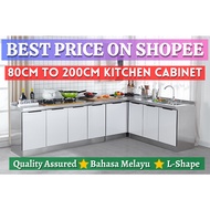 [80CM-200CM]🔥Premium Stainless Steel Kitchen Cabinet Set Sink Stove L Shape Kitchen Cabinet Kabinet Dapur Murah 不锈钢橱柜