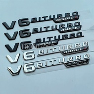 2017 Flat Letters V6 Biturbo 4matic + Plus  ABS Emblem for Mercedes Benz AMG Car Fender Side Namepla