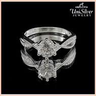 ◳ ☬ ▦ Unisilver 925 Silver Solitaire Engagement Ring (RS559-1001)