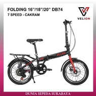 SEPEDA LIPAT ANAK VELION DB74 7 SPEED 16/18/20 INCH REM CAKRAM,SEPEDA LIPAT ANAK READY SEMUA WARNA -