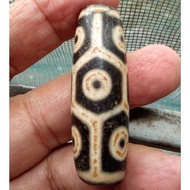 authentic Black agate 9 eye turtle back pattern dzi tibetan.