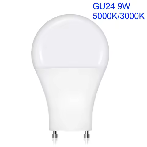 GU24 LED Light Bulb 5000K Daylight 9W A19 Shape GU24 LED Bulbs Twist and Lock GU24 Pin Base Non-Dimm