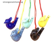 Strongaroetrtomj Large Peacock Coloured Drawing Water Bird Whistle Musical Instrument Cute Outdoor Team Sports Whistle With Rope SG