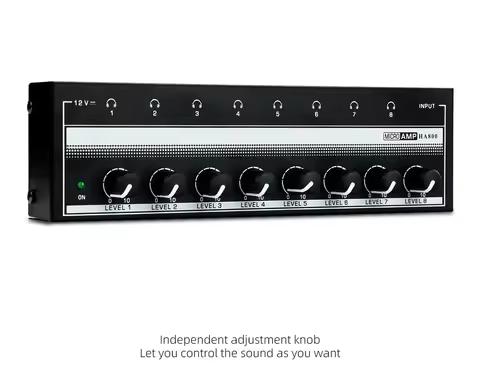 HA800 8 Channel Headphone amplifier Audio Stereo Amp Microamp Amplifier for Music Mixer Recording Ul
