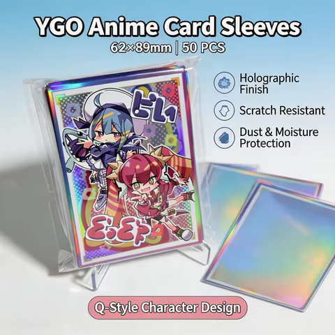 50PCS 62x89mm Evil Twin Themed Holo Anime Card Sleeves Japanese Size Card Sleeves YGO Deck Protector