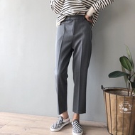 FaFa Texture High Waist Harem Ankle-Length Suit Pants 2colors [9527]