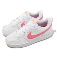 Nike 休閒鞋 Court Borough Low 2 GS 女鞋 大童 白 粉 皮革 低筒 BQ5448-124