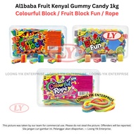 Al1baba Fruit Kenyal Gummy Candy 1kg Colourful Block / Fruit Block Fun / Rope