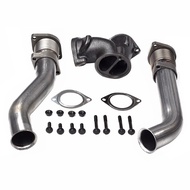 Turbo Diesel Exhaust Up Pipes Kit / Y Pipe Connector & Gasket Set For 7.3L Ford Powerstroke 1999.5-2