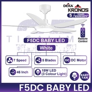 DEKA KRONOS F5DC BABY LED 46Inch 5 Blades 7 Speed DC Motor Remote Control Ceiling Fan With Light Kipas Siling Syiling