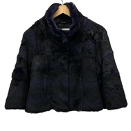 iBlues BLUE Coat Size 4 Navy Rabbit Women black Long sleeves Direct from Japan Secondhand