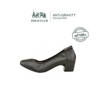 POLO CLUB รองเท้าหนัง รุ่น AG-1935 สีดำ | รองเท้าคัทชูผู้หญิง รองเท้าหนังแท้ รองเท้าหุ้มส้น รองเท้าท