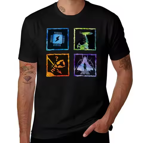Horizon Zero Dawn Sticker Pack T-Shirt Plus Size Basic Short Sleeve Top