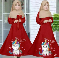 Gamis Anak Perempuan Terbaru Gabar Kuda Pony Ukuran 5-11 Tahun Baju Muslim Anak