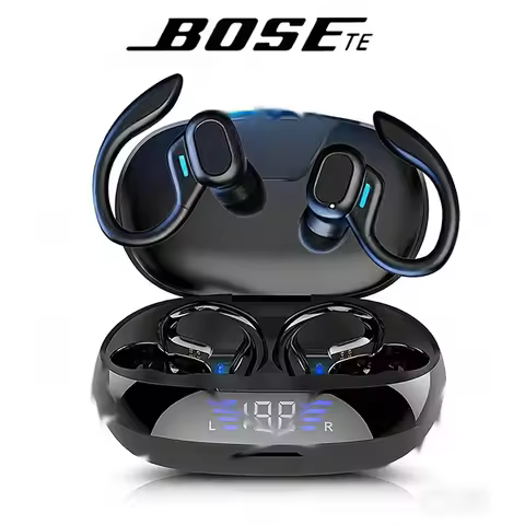 Bosete Wireless Earbuds Sport Bluetooth 5.3 Headphones with Noise Cancelling Mic 75H HiFi Stereo Ove