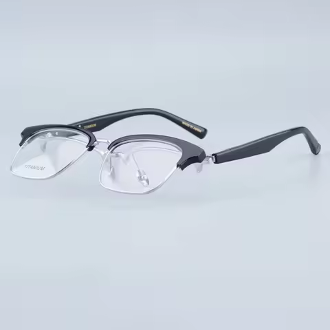 Eyeglasses Flip up 999 M-96 Acetate Pure tianium Designer Square Eyeglasses Men Classical Flip Clip 