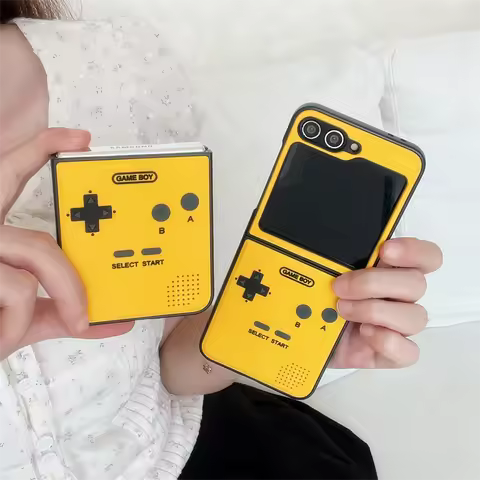 3D Game Boy Design Hard PC Phone Case for Samsung Galaxy Z Flip 6 7 Flip7 Flip6 Gaming Funny Shockpr