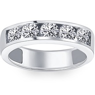 1 1/4ct Diamond Wedding Ring Channel Set Mens Ring 14k White Gold