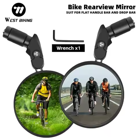 WEST BIKING Bike Mirror Mini Handlebar Mirror Universal Adjustable Wide Angle Bicycle Rearview Mirro